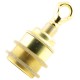 Traditional Edison Screw Bulb Holder (E27) with 2 Shade Rings and Metal Deco Styled Loop in Raw Brass Finish