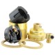 Traditional Edison Screw Bulb Holder (E27) with 2 Shade Rings and Integrated Cord Grip in Raw Brass Finish