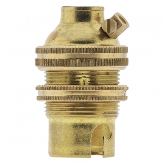 Lampholder B15 Raw Brass with Shade Ring 10mm Threaded Entry