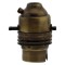Switched Lampholder B22 Antique Brass with Shade Ring 10mm Threaded Entry
