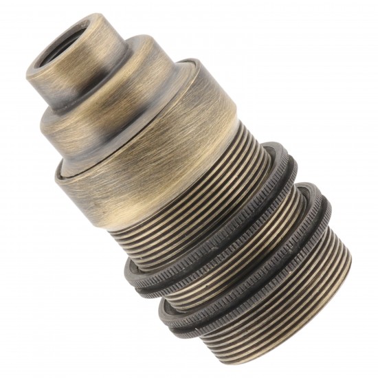 SES E14 Brass Lampholder with 10mm Entry in  Antique Finish