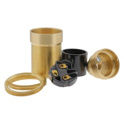 SES E14 Brass Lampholder with 10mm Entry