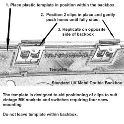 Vintage MK 4 Hole Socket or Switch Fitting Kit for Existing or new Backboxes Vintage MK 4 Hole Socket or Switch Fitting Kit for Existing or new Backboxes