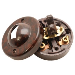 Goltone Mottled Brown Bakelite Toggle Light Switch