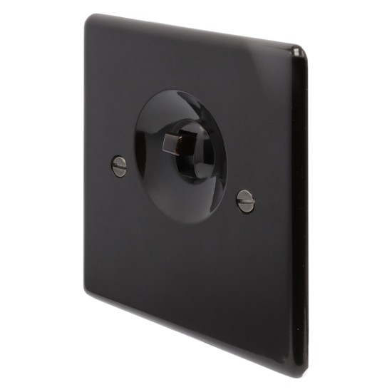 Genuine Rolls Switches Ltd Brown Bakelite Flat Panel Toggle Light Switch 1Way 1Gang