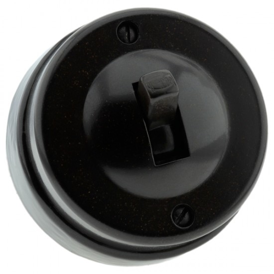 WALSALL Vintage Brown Bakelite 2 Way 5 Amp 240V Light Switch WALSALL Vintage Brown Bakelite 2 Way 5 Amp 240V Light Switch