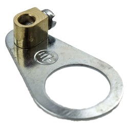 Art Deco Emporium  M10 Zinc Plated Earth Tag with Brass Screw Terminal Art Deco Emporium  M10 Zinc Plated Earth Tag with Brass Screw Terminal