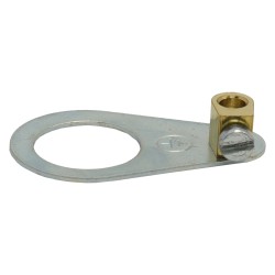 Art Deco Emporium  M10 Zinc Plated Earth Tag with Brass Screw Terminal Art Deco Emporium  M10 Zinc Plated Earth Tag with Brass Screw Terminal