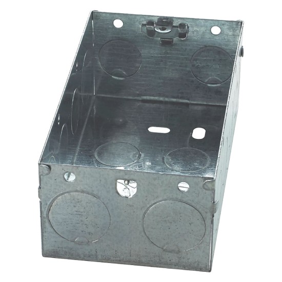 APPLEBY 2-GANG GALVANISED STEEL BACK BOX 47MM