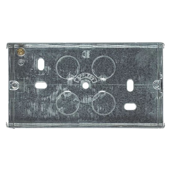 APPLEBY 2-GANG GALVANISED STEEL BACK BOX 47MM