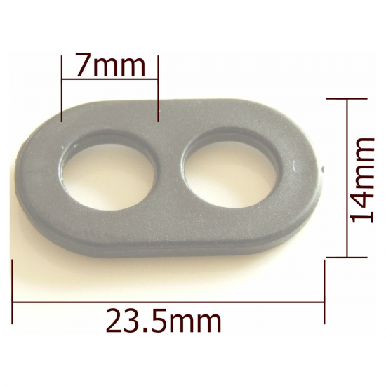 Cord Wire Grip Clamp Gland Grommet Two Hole 6mm in Black