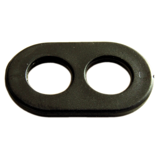 Cord Wire Grip Clamp Gland Grommet Two Hole 6mm in Black Cord Wire Grip Clamp Gland Grommet Two Hole 6mm in Black