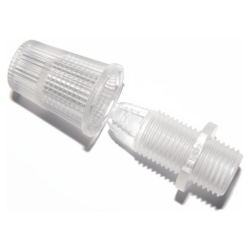 Two Part Nylon Flex Clamp, 10mm Threaded in Clear Two Part Nylon Flex Clamp, 10mm Threaded in Clear