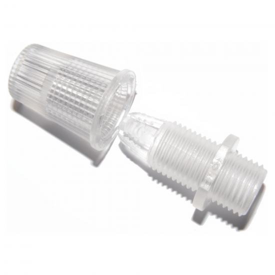 Two Part Nylon Flex Clamp, 10mm Threaded in Clear Two Part Nylon Flex Clamp, 10mm Threaded in Clear