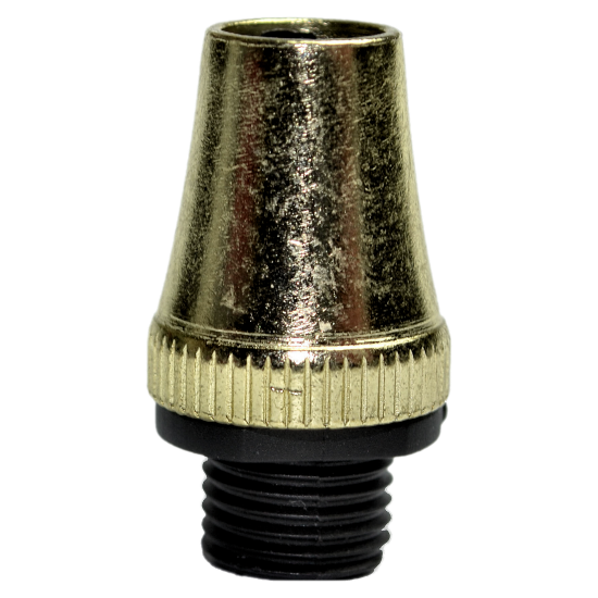 Two Part Metal Flex Clamp, 10mm Threaded in Polished Brass Finish Two Part Metal Flex Clamp, 10mm Threaded in Polished Brass Finish