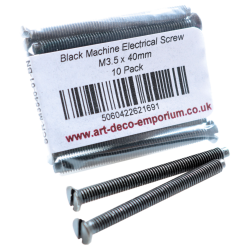 Black Machine Electrical Screw M3.5 x 40mm (10 Pack)  Black Machine Electrical Screw M3.5 x 40mm (10 Pack)