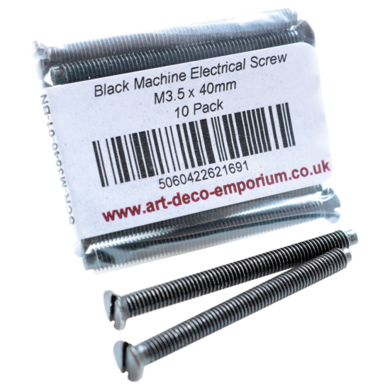  Black Machine Electrical Screw M3.5 x 40mm (10 Pack)