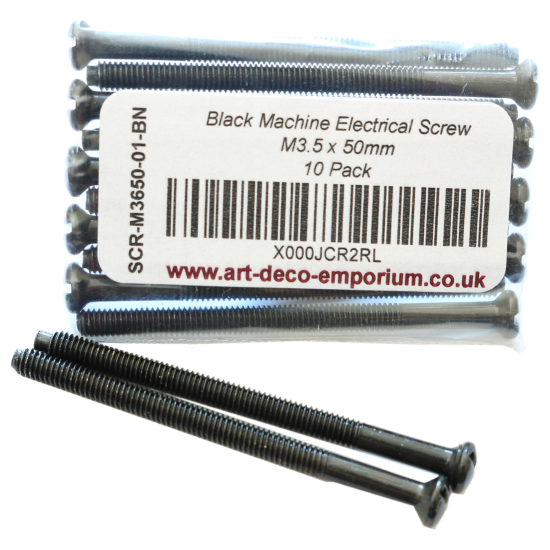 Black Machine Electrical Screw M3.5 x 50mm (10 Pack)