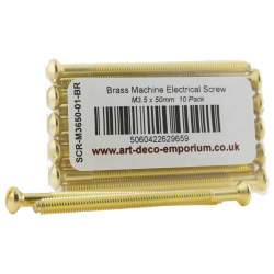 Electrical Screws M3.5 x 50mm in Brass Plated Finish (10 Pack) Electrical Screws M3.5 x 50mm in Brass Plated Finish (10 Pack)