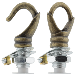 Deco Inspired Celiing Pendant Hook and Loop in Antique Brass Finish Deco Inspired Celiing Pendant Hook and Loop in Antique Brass Finish