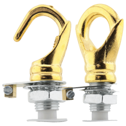 Deco Inspired Celiing Pendant Hook and Loop in Brass Finish Deco Inspired Celiing Pendant Hook and Loop in Brass Finish