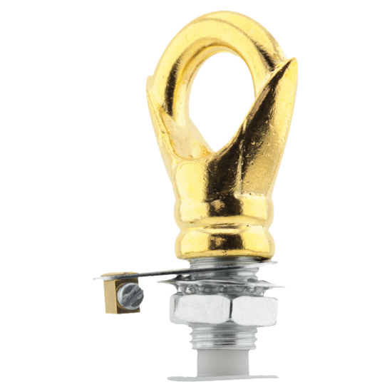 Deco Styled Ceiling Rose and Bulb Holder Loop in Polished Brass Finish