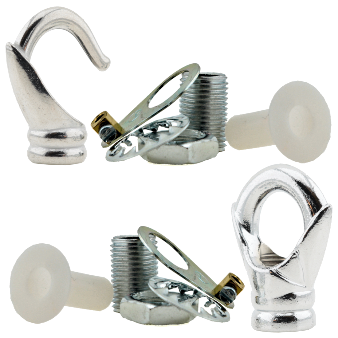 Art Deco Emporium Deco Inspired Celiing Pendant Hook and Loop in Bright Nickel Finish