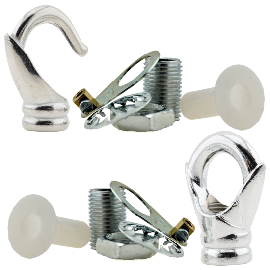Deco Inspired Celiing Pendant Hook and Loop in Bright Nickel Finish Deco Inspired Celiing Pendant Hook and Loop in Bright Nickel Finish