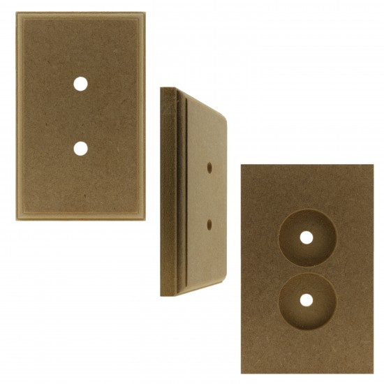 MDF Rectangle Switch Mount Pattress 2Gang 