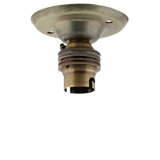 B22 Batten Lampholder in Antique Brass Finish