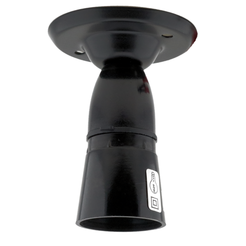 B22 Skirted Batten Bulb Holder (lampholder) in Black Bakelite by www.artdecoemporium.co.uk