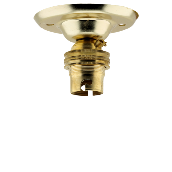 B22 Batten Lampholder in Polished Brass Finish