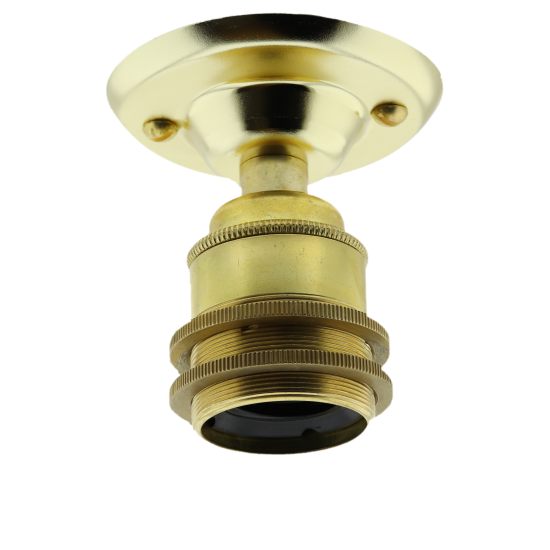 E27 Batten Lampholder in Raw Brass Finish