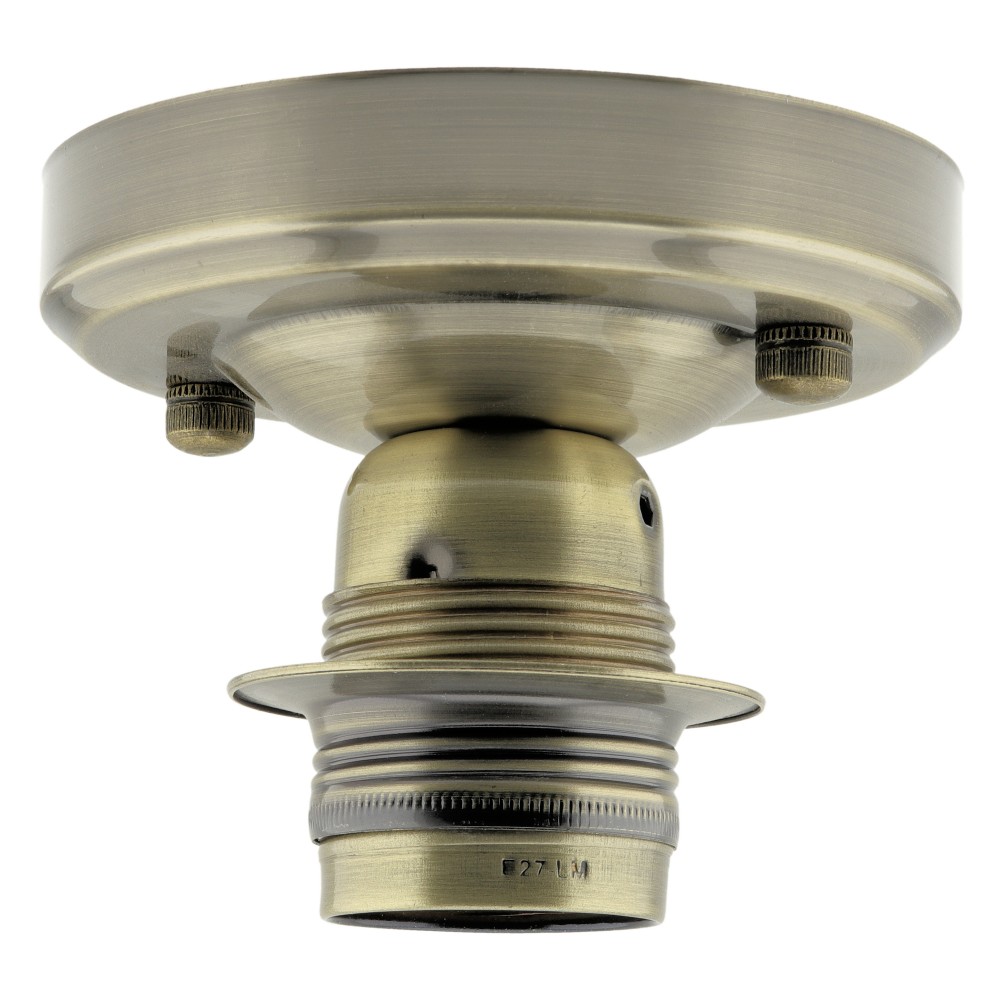 Art Deco Emporium Straight Batten Lamp Holder ESE27 in Antique Brass