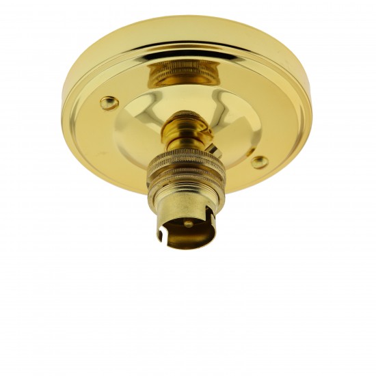 Straight Batten Lamp Holder BC-B22 in Brass Finish