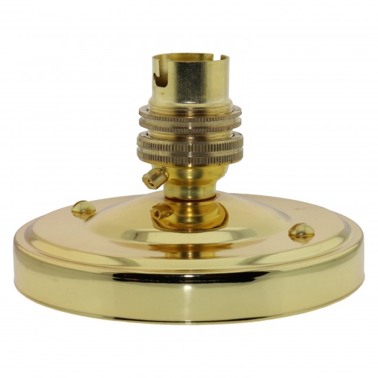 Straight Batten Lamp Holder BC-B22 in Brass Finish