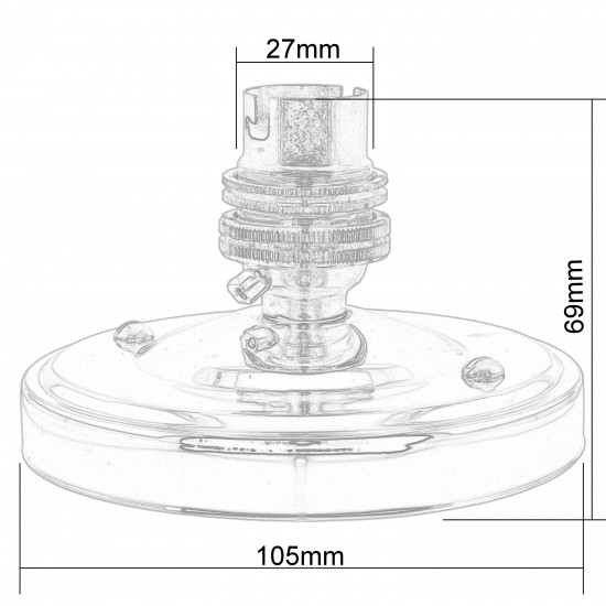 Straight Batten Lamp Holder BC-B22 in Brass Finish