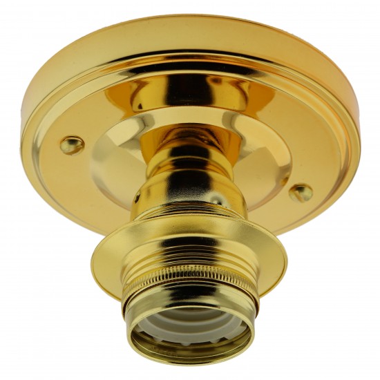 Large E27 Batten Lampholder in Polished Brass Finish