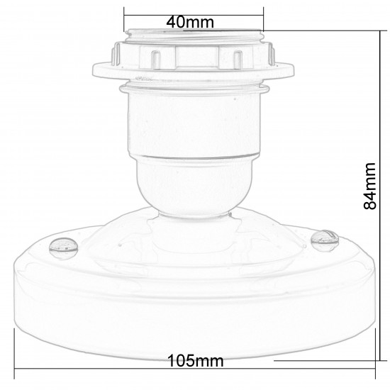 Large E27 Batten Lampholder in White