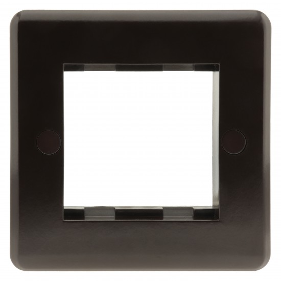 Dark Brown Euro Plate -1-Gang-Twin Aperture-Unfurnished