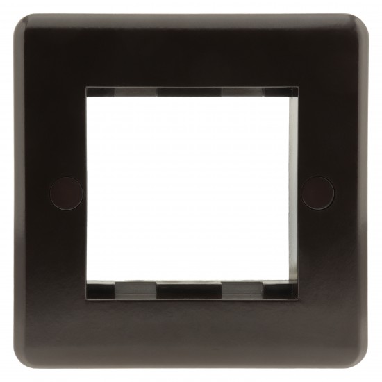 Dark Brown Euro Plate -1-Gang-Twin Aperture-Unfurnished