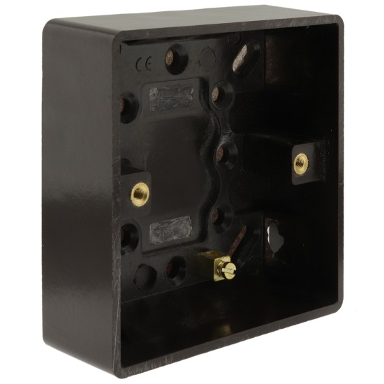 Dark Brown Surface Mount Pattress Back-Box -1-Gang-25mm