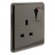 Dark Brown Single Switched Socket -13Amp-240V