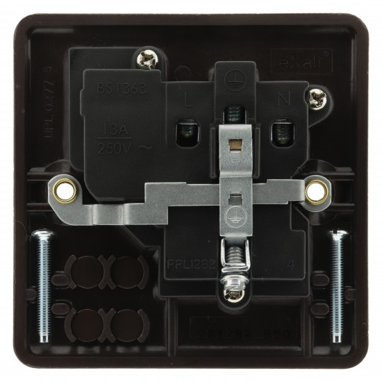 Dark Brown Single Switched Socket -13Amp-240V