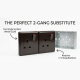 Dark Brown Dual Single Switched Socket Kit – 13A Twin Configuration Dark Brown Dual Single Switched Socket Kit – 13A Twin Configuration