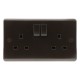 Dark Brown Switched Double Plug Socket -13A-2-Gang-SP Dark Brown Switched Double Plug Socket -13A-2-Gang-SP