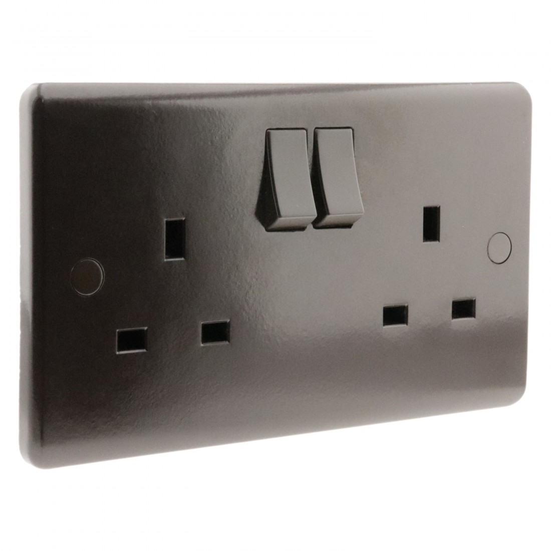 Art Deco Emporium Dark Brown Switched Double Plug Socket 13A2GangSP