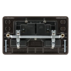 Coated Dark Brown Switched Double Plug Socket -13A-2-Gang-SP 