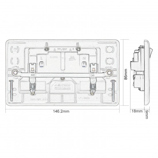 Dark Brown Switched Double Plug Socket -13A-2-Gang-SP Dark Brown Switched Double Plug Socket -13A-2-Gang-SP