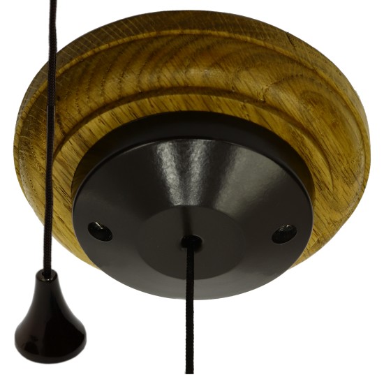 Bakelite and Oak Ceiling Pull Switch in Classical Period Styling and a Low Profile Light Oak Finish
